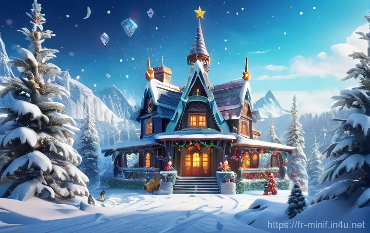 미니특공대 크리스마스 특별편 리뷰 - "A heartwarming and detailed animated illustration depicting the Miniforce heroes, Volt, Sammy, Lucy...